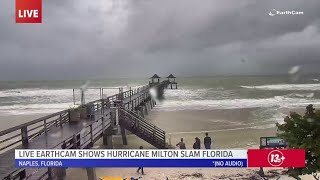 EarthCam livestream shows Hurricane Milton battering Florida [upl. by Oderf]