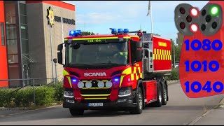 KALMAR BRANDKÅR AUTOMATLARM KALMAR SLOTT brandbil i utryckning Feuerwehr auf Einsatzfahrt 緊急走行 消防車 [upl. by Herv719]