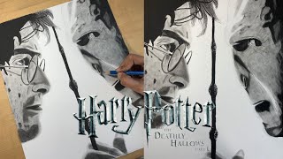 Drawing Harry Potter and the Deathly Hallows  Harry Potter and Voldemort  7Samhiarts [upl. by Ahsiaa830]