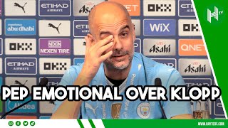 Pep CLOSE TO TEARS in response to Klopp’s praise after winning fourth title in a row [upl. by Drake730]