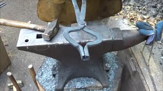 Blacksmithing  Forging Bolt Tongs From Rebar  Ugly But Functional [upl. by Medrek]