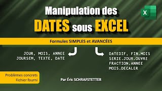 Manipulation des DATES sous EXCEL [upl. by Umberto]