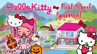 Cute Neat Street Apartment  Free Gift For Hello Kitty Fan 🎀 Toca Boca House Ideas Toca Life World [upl. by Dellora]