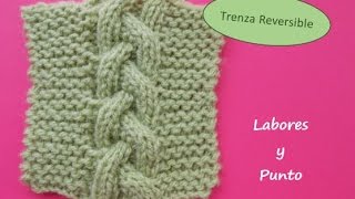 Como tejer una trenza triple reversible en dos agujas [upl. by Natalia]