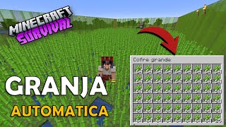 Granja MUY EFICIENTE de CAÑAS DE AZUCAR en MINECRAFT SURVIVAL [upl. by Lotta685]