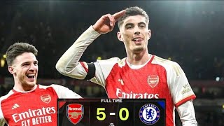 Arsenal vs Chelsea 50 Highlights Kai Havertz Brace Ben White Brace amp Trossard Goal [upl. by Azyl]