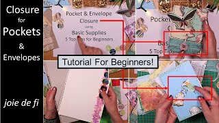 Closure For POCKETS And ENVELOPES ✅ Junk Journal TUTORIAL [upl. by Reilamag]