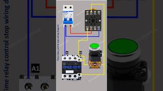 Timer relay wiring  DOL starter motor using timer relay stop circuit [upl. by Scott]