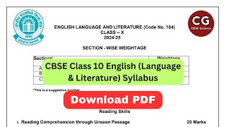 CBSE Class 10 English 202425 Syllabus Explained Reading Writing Literature [upl. by Zetroc698]