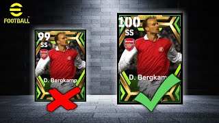 Epic Bergkamp 99 ❌ Bergkamp 100 ✅  eFootball 2024 Mobile [upl. by Keelia]