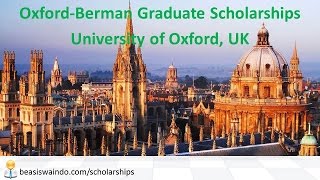 UK  University of Oxford Berman Graduate Scholarship 20150123 [upl. by Marchall]