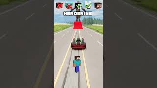 NOOB vs PRO vs HACKER vs HEROBRINE Car jump challenge 😎🚗 shorts beamngdrive [upl. by Carrelli]