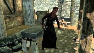 The Elder Scrolls V Skyrim Adrianne Avenicci Glitches Blacksmith glitch and inventory [upl. by Aidnac]