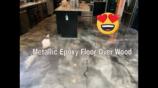 Metallic Epoxy Floor Over Wood epoxy metallic Epoxy [upl. by Lamonica]