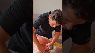 Deep tissue massage and chiropractic adjustments for Catherine backcrack [upl. by Arammahs]