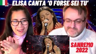 Sanremo 2022  Elisa canta ‘O forse sei tu’ 🇩🇰NielsensTV REACTION [upl. by Antonetta]