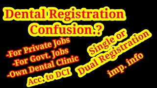 Dental Council Registration Confusion Registration after BDS Dental Council of India registration [upl. by Imailiv457]