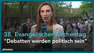 phoenixReporterin Tina Dauster zum 38 Evangelischen Kirchentag am 090623 [upl. by Yvor]