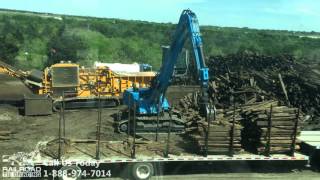 Railroad Tie Grinding  Recycling Railroad Ties On Site [upl. by Nnayecats]