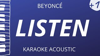 Listen  Beyoncé Acoustic Karaoke Higher Key [upl. by Lissak]