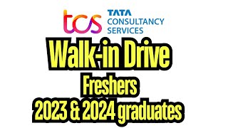 TCS Walkin Freshers 2023 amp 2024 graduates tcs freshersjobs [upl. by Sopher]