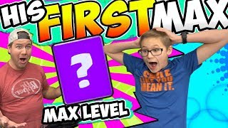 MY SON GETS HIS FIRST MAX CARD in CLASH ROYALE [upl. by Irac]