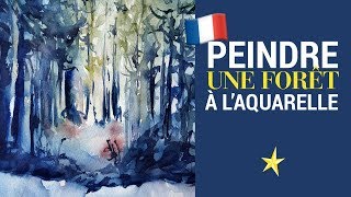 Une forêt en hiver à laquarelle [upl. by Orran]