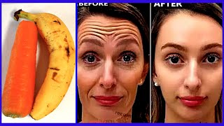 80 year woman remove wrinkles from forehead using banana Forehead wrinkles removal naturally forever [upl. by Anauqed876]