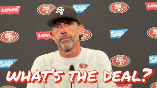 Grant Cohn Asks Kyle Shanahan Why 49ers QB Brock Purdy’s Stats are Down [upl. by Anitsyrhk]