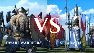 WARHAMMER III Total War  Dwarf Warriors VS Spearmen [upl. by Ergener]