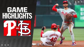 Phillies vs Cardinals Game Highlights 41024  MLB Highlights [upl. by Enavi462]