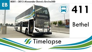 Strathcona County Transit 411 Bethel  Timelapse [upl. by Bradly]