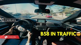 POV DRIVE BMW 340I SWERVING THROUGH TRAFFIC [upl. by Clywd]