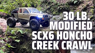 Modified Axial SCX6 Honcho Creek Crawl  RC Hop Ups and Speedtek RC upgrades and mods [upl. by Hadias779]