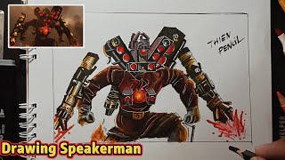 How To Draw Titan Speakerman 🔥 skibidi toilet 76 speakerman skibiditoilet [upl. by Norvan963]