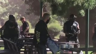 Proud Boys antifa in ‘medieval clashes’ in Oregon City riot [upl. by Atirabrab220]