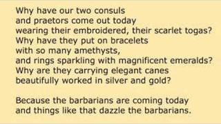 CAVAFY Waiting for the Barbarians [upl. by Mady]