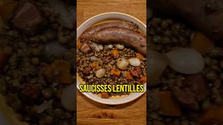 Saucisses lentilles  recette foodie food foodlover cuisine recettefacile shortscooking diy [upl. by Anay]