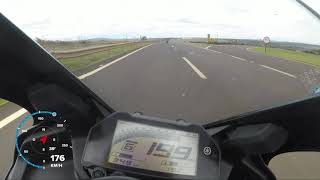 Yamaha R3 top speed 210 GPS [upl. by Mccahill586]