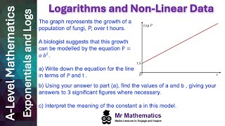 Logarithms and NonLinear Data  Mr Mathematics [upl. by Norrehc]