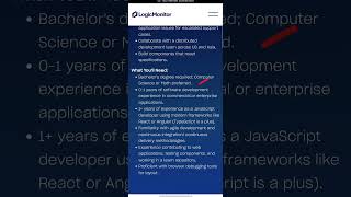 Logic Monitor is hiring for Associate UI Engineer freshersjobs softwarejobs latestjobs dailyjobs [upl. by Stern]