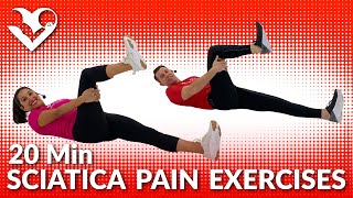 20 Min Sciatica Pain Relief Exercises  Sciatica Treatment and Stretches for Sciatic Nerve Pain [upl. by Schwenk]