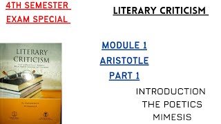 4TH SEMESTER LITERARY CRITICISMMODULE 1ARISTOTLEPART 1CALICUT UNIVERSITY [upl. by Maurita39]