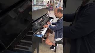 Waiting for train an St Pancras Station Kings Cross Playing Piano [upl. by Aikemot936]