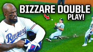 Umpires dont call infield fly and As turn bizarre double play a breakdown [upl. by Ikcim]