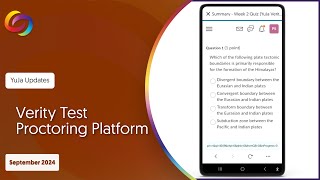 Verity Test Proctoring Platform September 2024 Release [upl. by Urien]