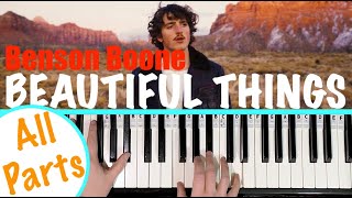 How to play BEAUTIFUL THINGS  Benson Boone Piano Tutorial chords accompaniment [upl. by Aihpos296]