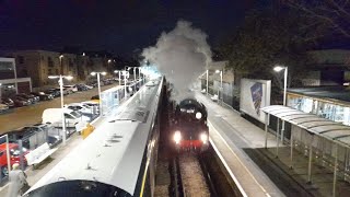 35028 Clan Line and Fireworks at Ashford on the evening of Saturday 6th November 2021 [upl. by Leinad36]