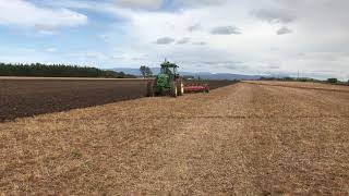 John Deere 4455 amp 8 furrow Kverneland plough [upl. by Coridon86]