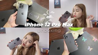 ✨ iPhone 12 Pro Max  Graphite  Unboxing [upl. by Ardnek350]